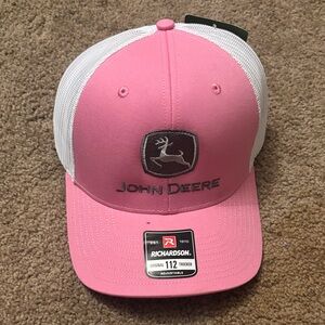 John Deere Pink and White Cap